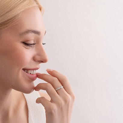 Каблучка в білому золоті з діамантами 214861121 №6