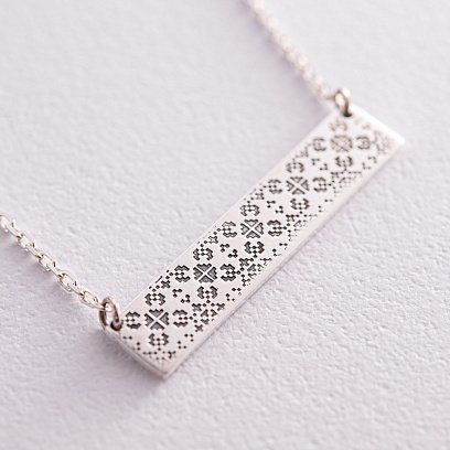 Серебряное колье "Бандерівка" 181219 №11