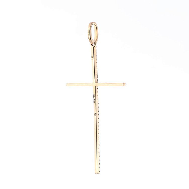 Золотий хрестик з діамантами пб0076ch від ювелірного магазину Онікс - 1