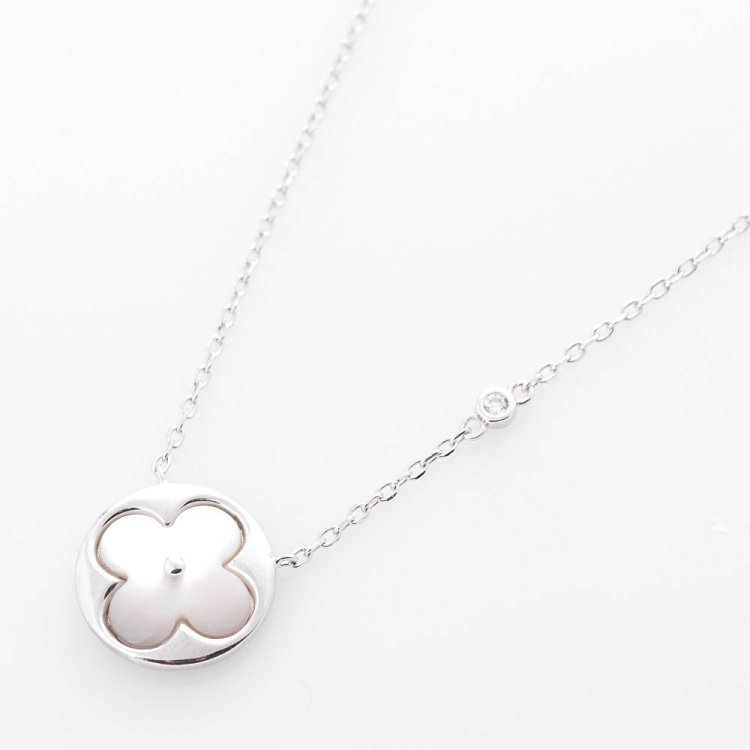 Колье "Клевер" с перламутром и фианитом 18585 от ювелирного магазина Оникс