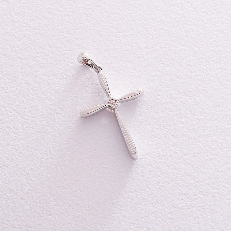 Золотий хрестик (діамант) пб0189ri від ювелірного магазину Онікс - 2