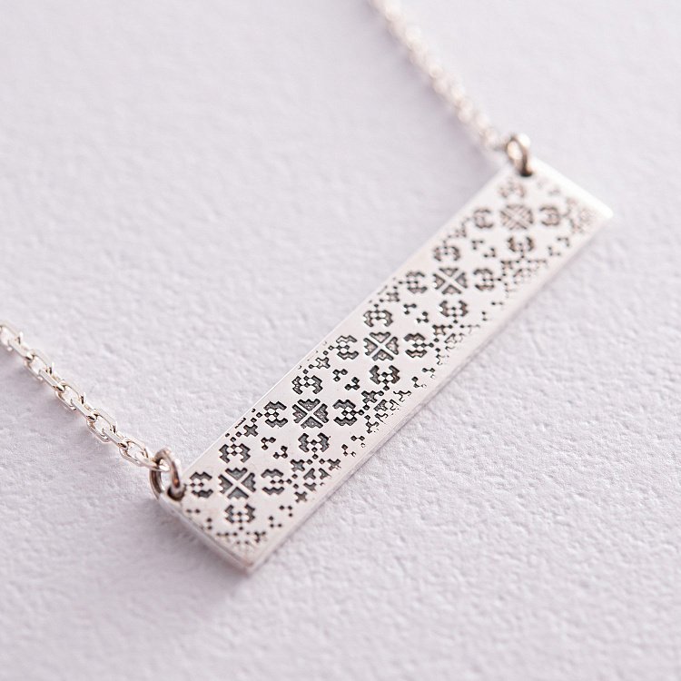 Серебряное колье "Бандерівка" 181219 от ювелирного магазина Оникс - 12