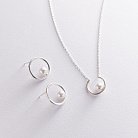 Срібні сережки-пусети "Кругообіг" з перлами 122551 от ювелирного магазина Оникс - 17