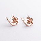 Серьги "Клевер" в красном золоте с09622 от ювелирного магазина Оникс - 1