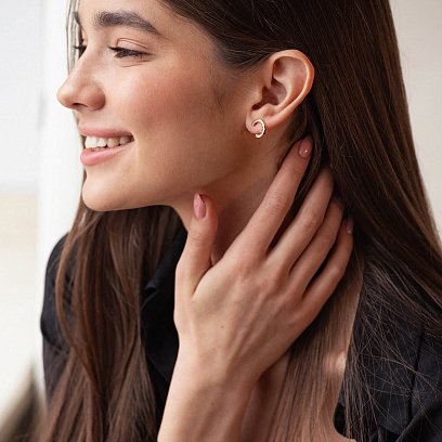 Сережки - пусети "Мерилін" у жовтому золоті с08178 №4