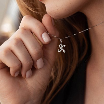 Золота підвіска "Літера К" з діамантами пК №2