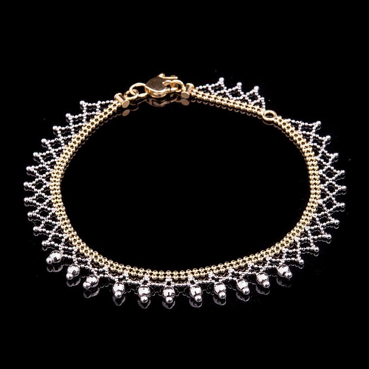 Золотой браслет на ногу б01721 от ювелирного магазина Оникс - 4