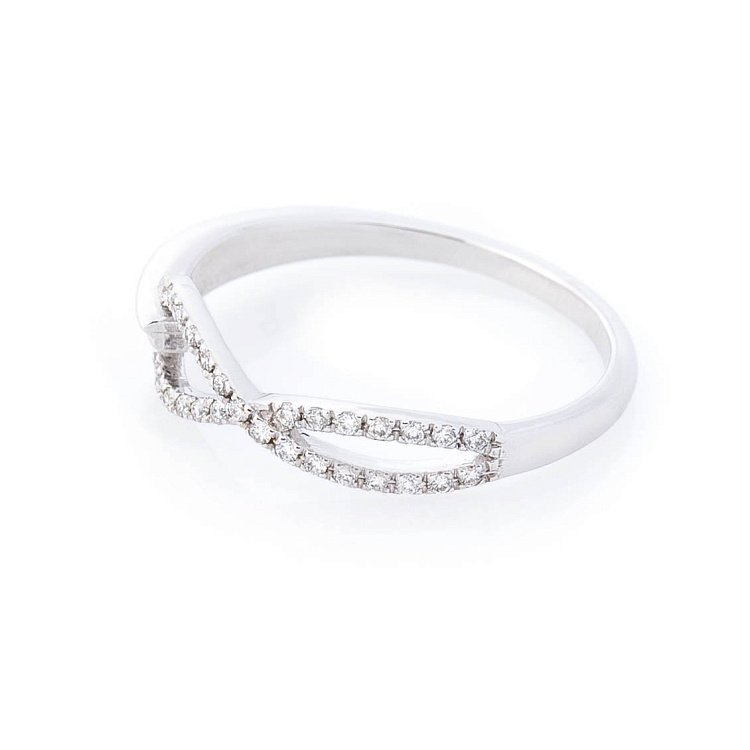 Золота каблучка "Нескінченність" з діамантами rrdj016280 від ювелірного магазину Онікс - 1