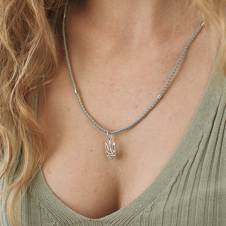 Срібне кольє "Герб України - Тризуб на шнурку" 990 від ювелірного магазину Онікс - 11