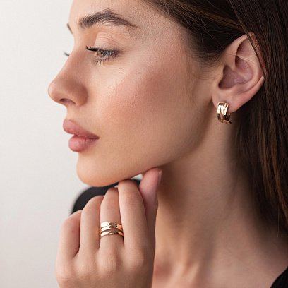 Серьги в красном золоте с07497 №2