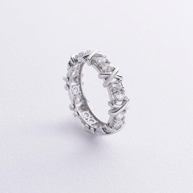 Кольцо "Rosie" с фианитами (белое золото) к08192 от ювелирного магазина Оникс