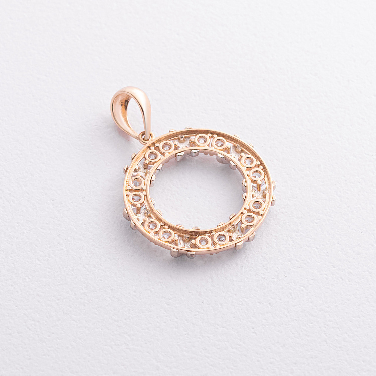 Золотой кулон с фианитами п04045 от ювелирного магазина Оникс - 1