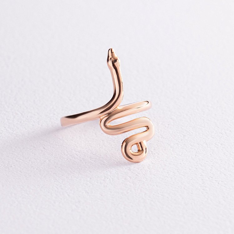 Каблучка "Змія" у червоному золоті к07091 від ювелірного магазину Онікс