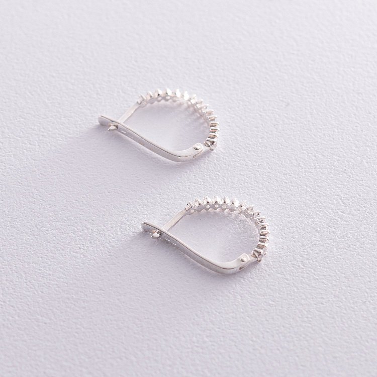 Срібні сережки (фіаніт) 12976 від ювелірного магазину Онікс - 4