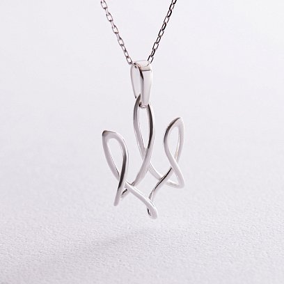 Срібний кулон "Герб України - Тризуб" 133132 №2