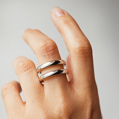 Серебряное кольцо "Line" 7460род №4