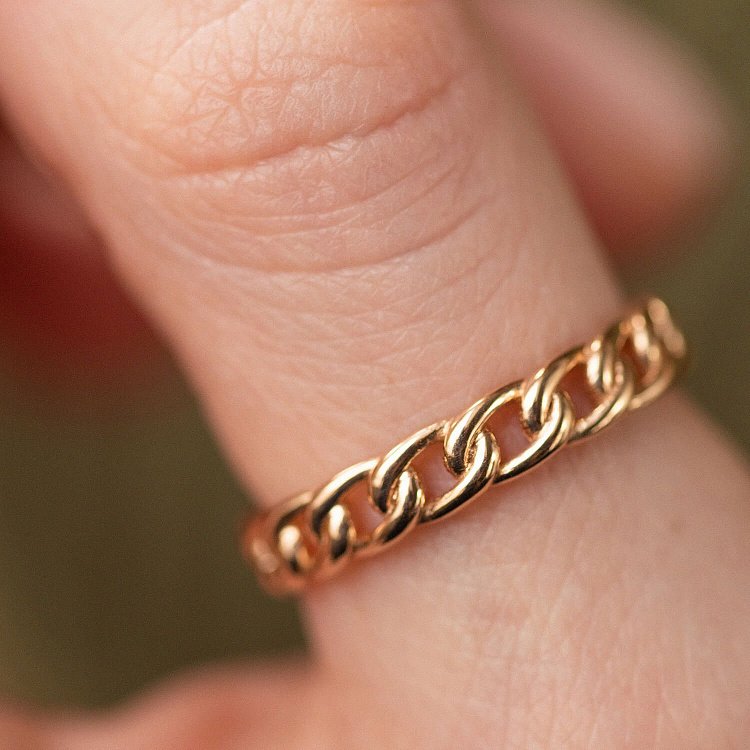 Кольцо "Цепочка" в красном золоте к07143 от ювелирного магазина Оникс - 4