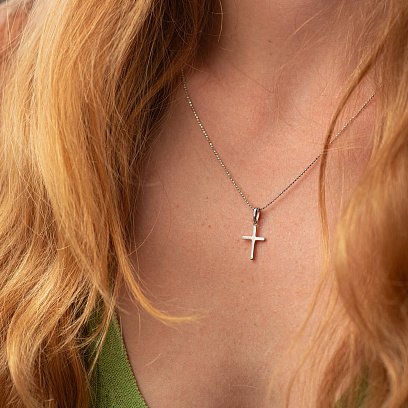 Хрестик в білому золоті п03162 №4