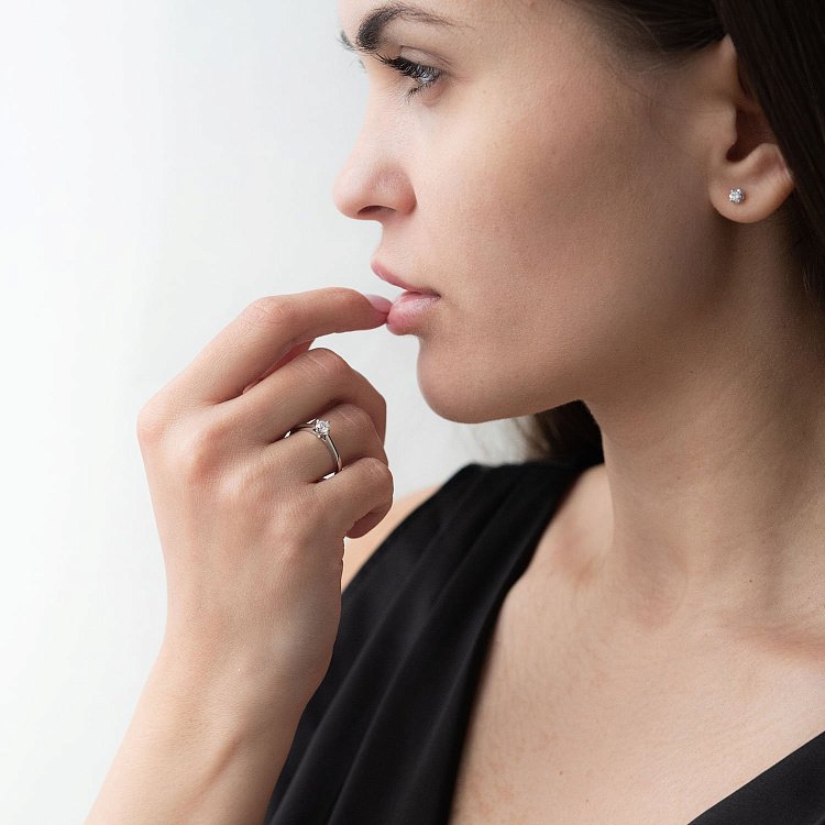 Золота каблучка з діамантами кб0330lg від ювелірного магазину Онікс - 1