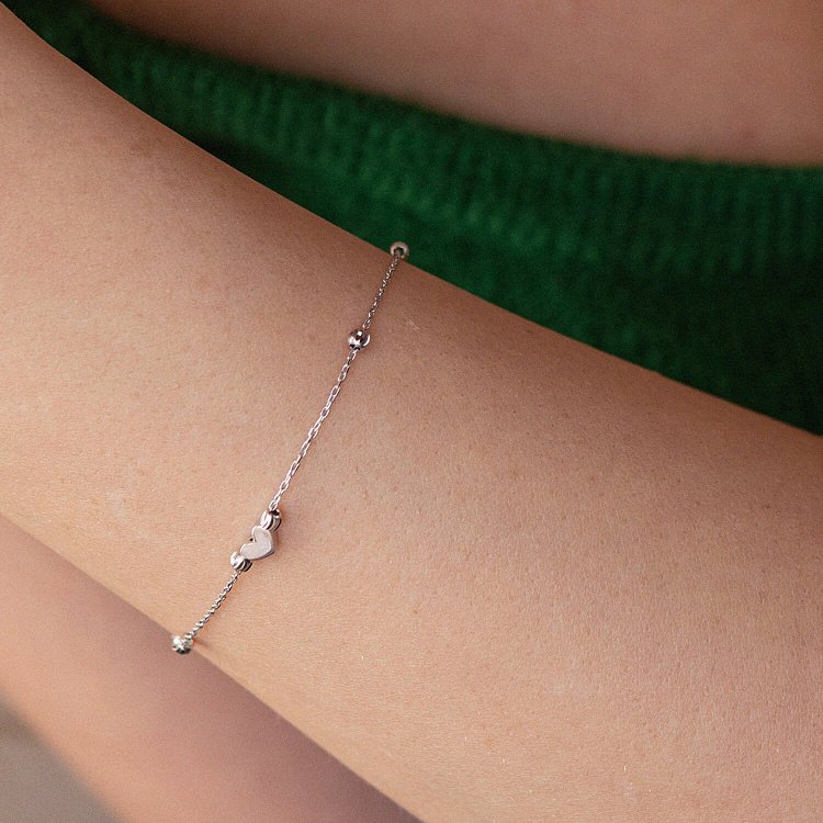 Браслет "Сердечко" у білому золоті б05085 від ювелірного магазину Онікс - 5