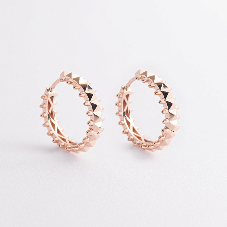 Серьги - кольца в красном золоте с09031 от ювелирного магазина Оникс