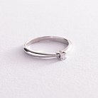 Помолвочное золотое кольцо с бриллиантом и сапфиром 101-10035б от ювелирного магазина Оникс