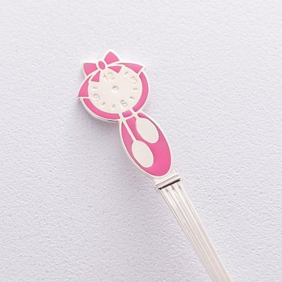 Серебряная ложка "Часики" (эмаль) 990075a №2