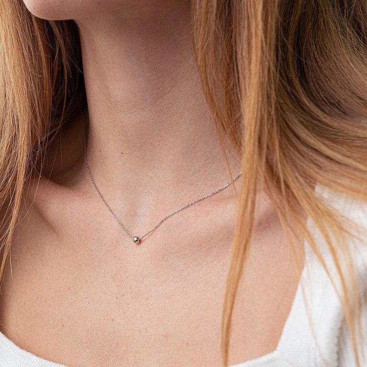 Колье "Шарик" в белом золоте (4 мм) кол02136 от ювелирного магазина Оникс - 3