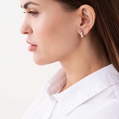 Сережки - кільця в червоному золоті с07448 №2