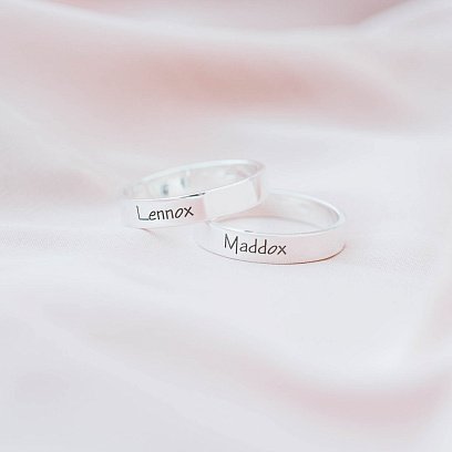 Серебряное кольцо с гравировкой 112565 №5