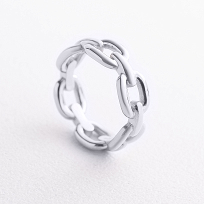 Кольцо "Цепочка" в белом золоте к08459