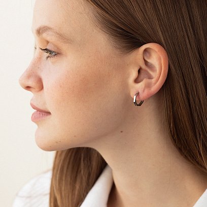 Сережки - кільця "Геометрія" у сріблі 7069 №10