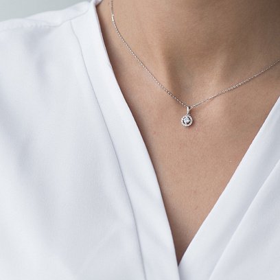 Золота підвіска з діамантами пб0197са №2