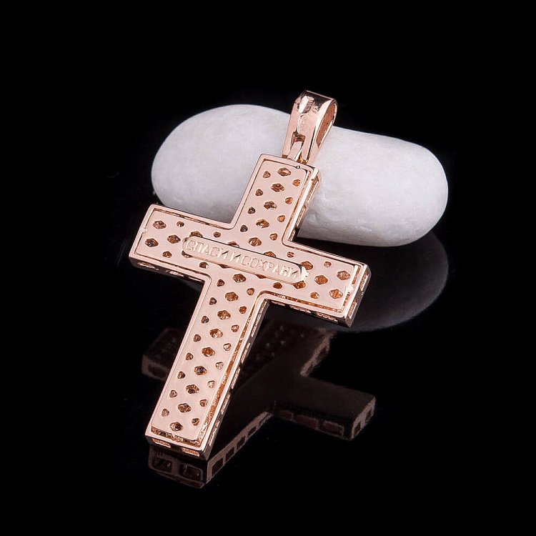 Золотой крестик с фианитами п02191 - 1 Золотой крестик с фианитами п02191 от ювелирного магазина Оникс - 1