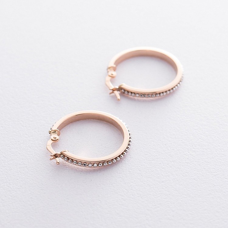 Золоті сережки - кільця с06507 від ювелірного магазину Онікс