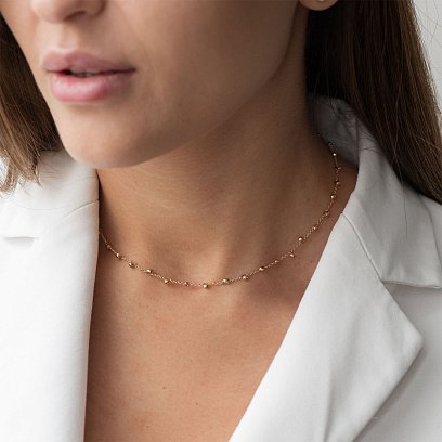 Колье в красном золоте "Шарики" кол01617 №2