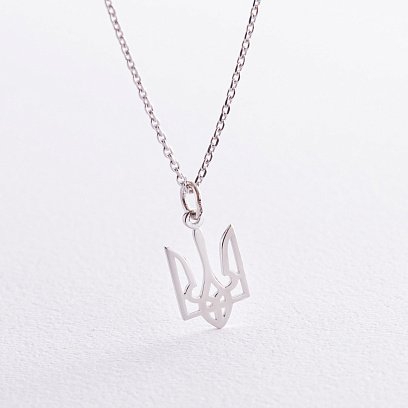 Кольє "Герб України - Тризуб" у сріблі 4056 №6