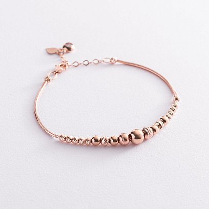 Браслет "Кульки" в червоному золоті б04800