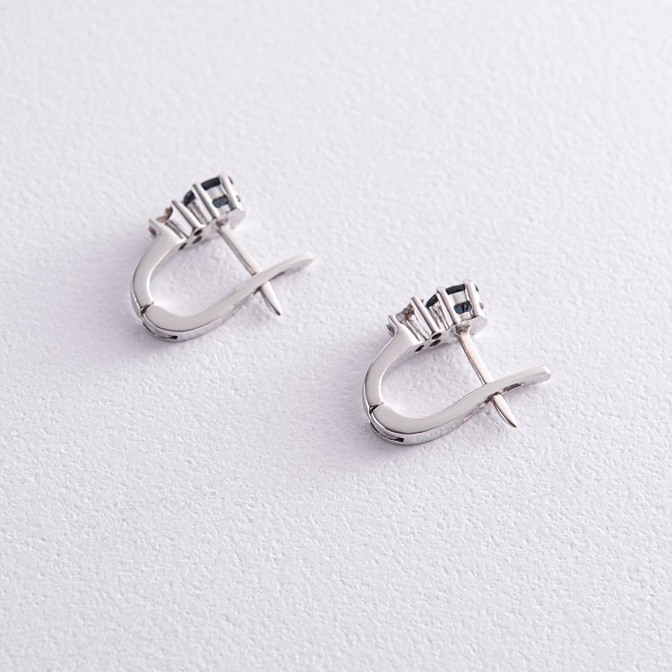 Золоті сережки з діамантами і сапфірами с420 від ювелірного магазину Онікс - 2