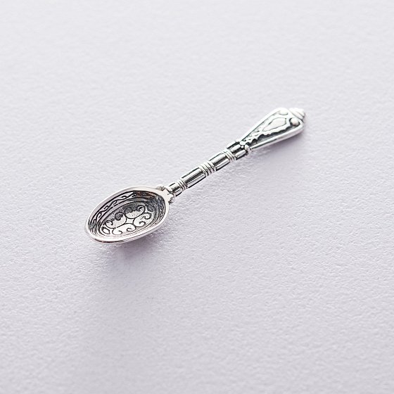 Серебряная сувенирная ложка с узором (чернение) 23481 №4