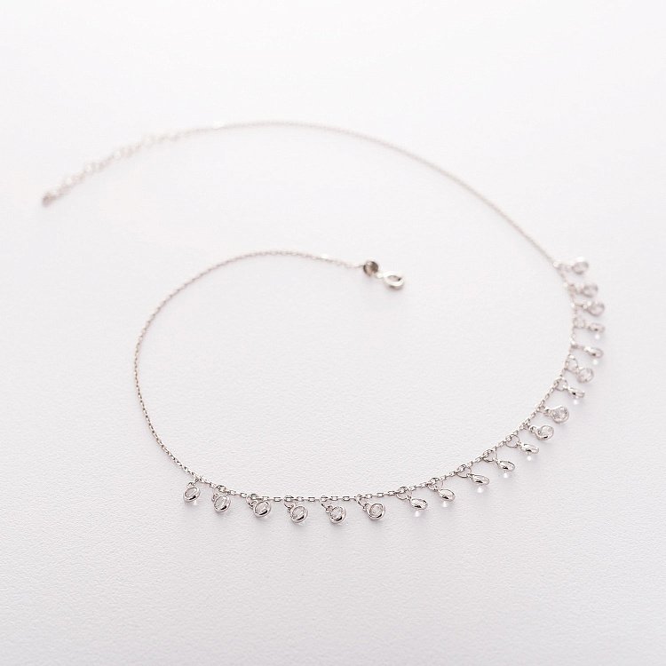 Серебряное колье с фианитами 18655 от ювелирного магазина Оникс - 1