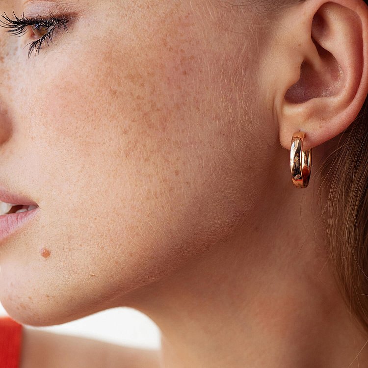 Сережки - кільця в червоному золоті с08673 від ювелірного магазину Онікс - 4