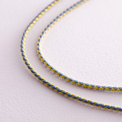 Патриотический ювелирный шнурок с серебряной застежкой 1020 №3