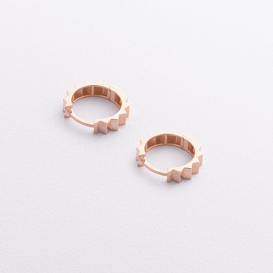 Серьги - кольца в красном золоте с09386 №2