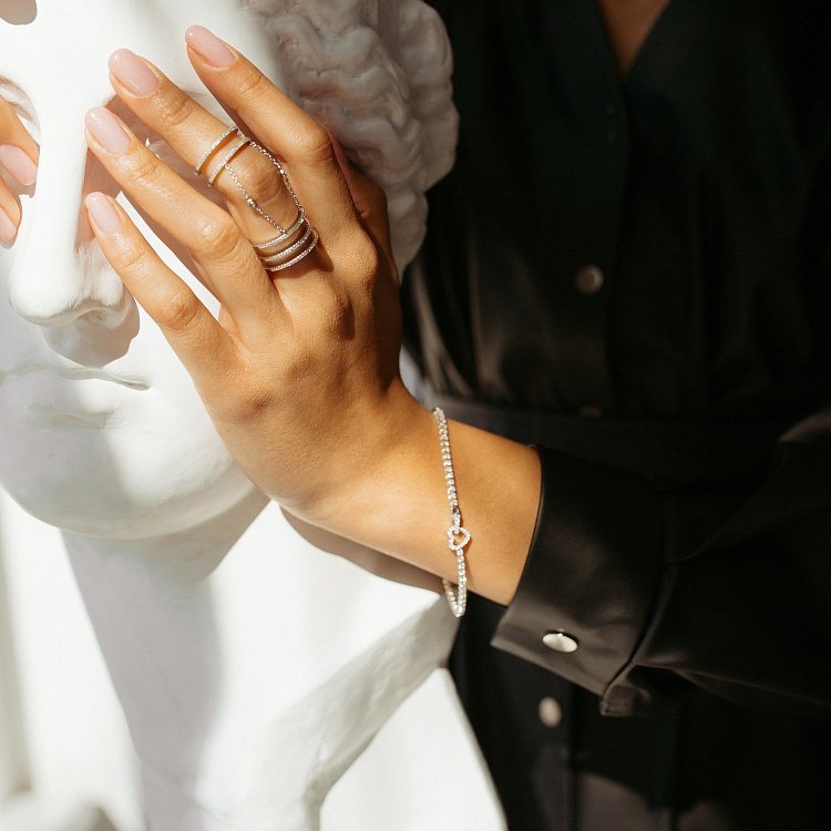 Золотий браслет "Серце" з діамантами бб0023са від ювелірного магазину Онікс - 1