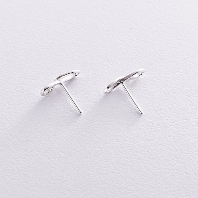 Срібні сережки - пусети "Нескінченність" 122869 №3