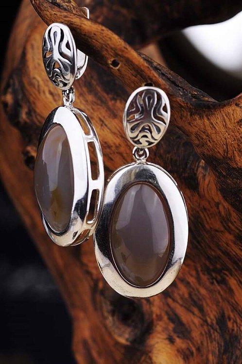 Сережки (агат) 12919 від ювелірного магазину Онікс - 1