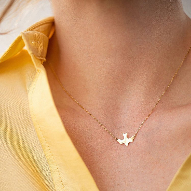 Кольє "Ластівка" у жовтому золоті кол02364 від ювелірного магазину Онікс - 13