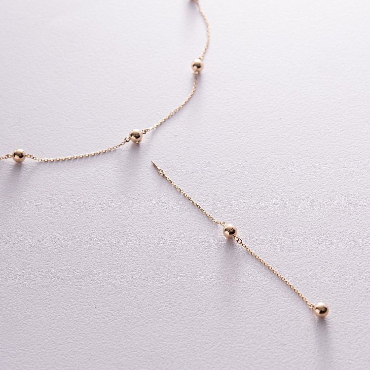 Кольє 2 в 1 "Кульки" у жовтому золоті кол02343 від ювелірного магазину Онікс - 8