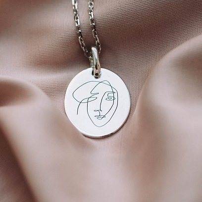 Серебряный кулон "Мечтательность" (овальный) 133045кул